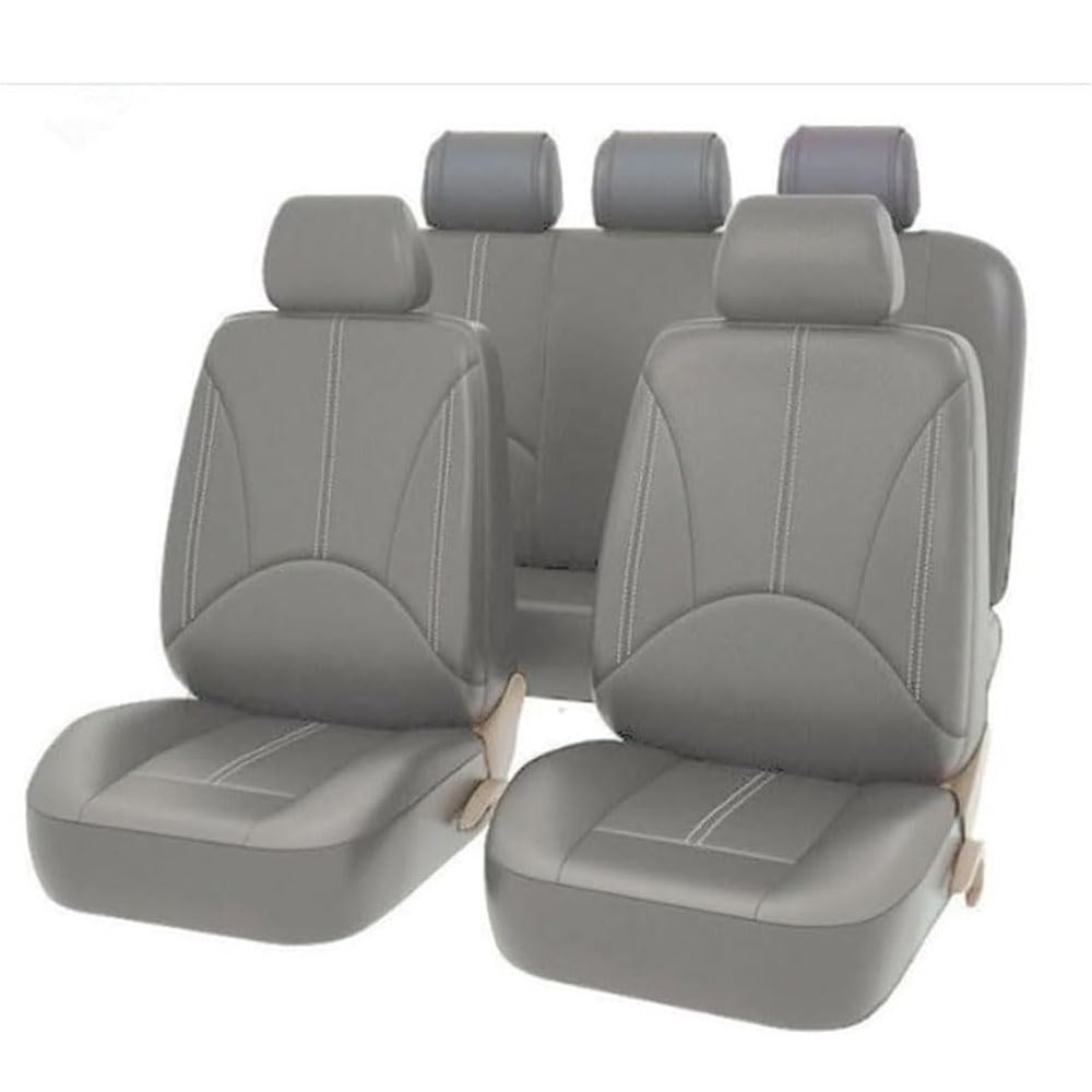KLower Car Seat Covers for VW Touareg I (Type 7L) 2002–2010, PU Leather Full Set, C/Grey