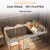 Indoor Metal Wire Puppy Playpen, DIY Small Pet Exercise Pen, White, 75 x 75 x 57 cm view 3
