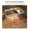 Indoor Metal Wire Puppy Playpen, DIY Small Pet Exercise Pen, White, 75 x 75 x 57 cm view 4