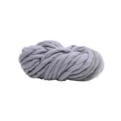 250 g Thick Felted Wool Roving Yarn, Natural Wool, Chunky Yarn for DIY Knitted Blankets and Hand-Knitted Accessories (Color: Light Gray)