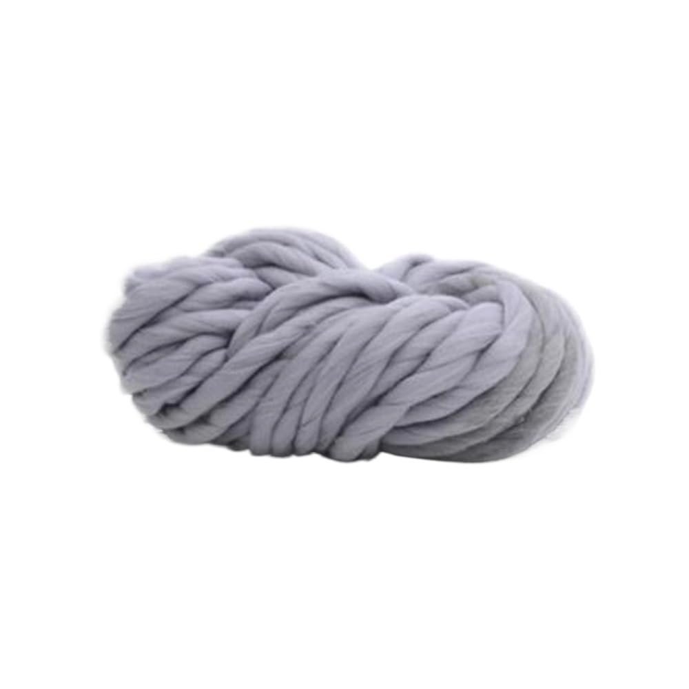 250 g Thick Felted Wool Roving Yarn, Natural Wool, Chunky Yarn for DIY Knitted Blankets and Hand-Knitted Accessories (Color: Light Gray)