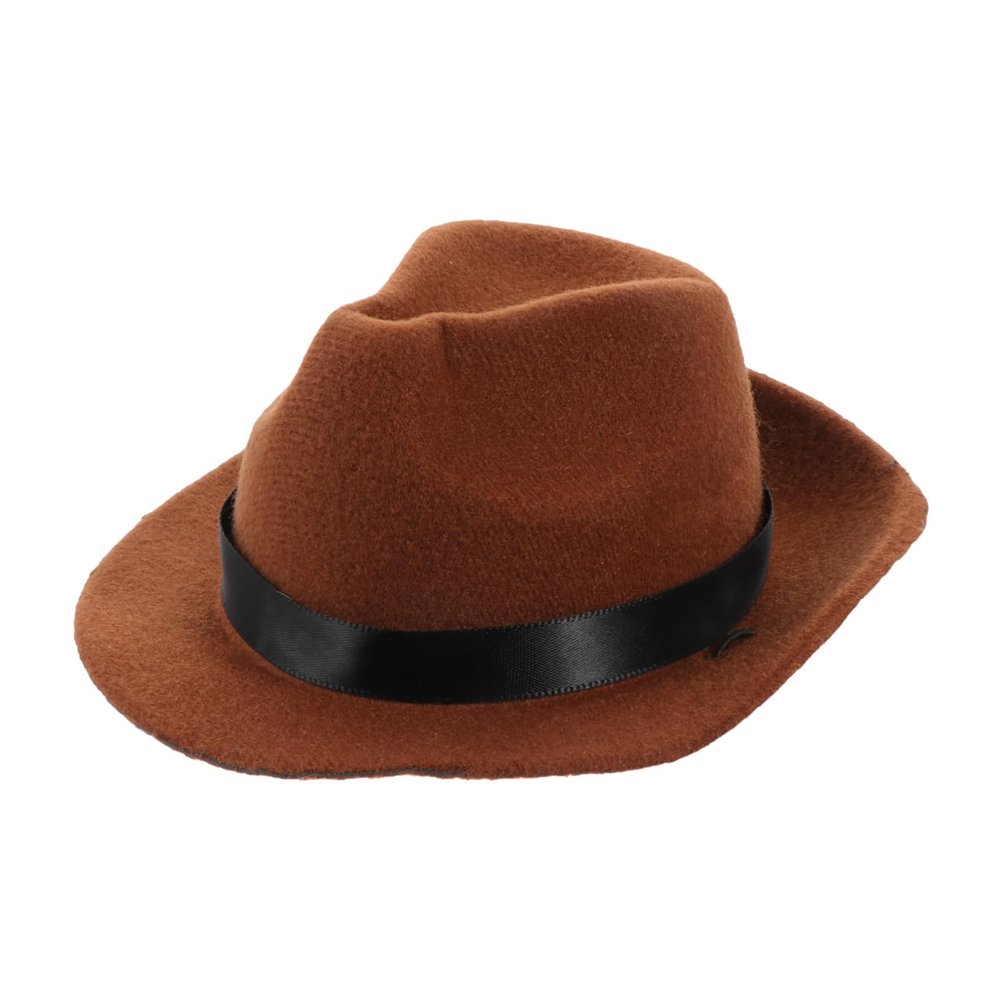 Decorative Brown Cotton Dog Hat with Adjustable Strap