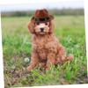 Decorative Brown Cotton Dog Hat with Adjustable Strap view 3