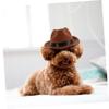 Decorative Brown Cotton Dog Hat with Adjustable Strap view 4