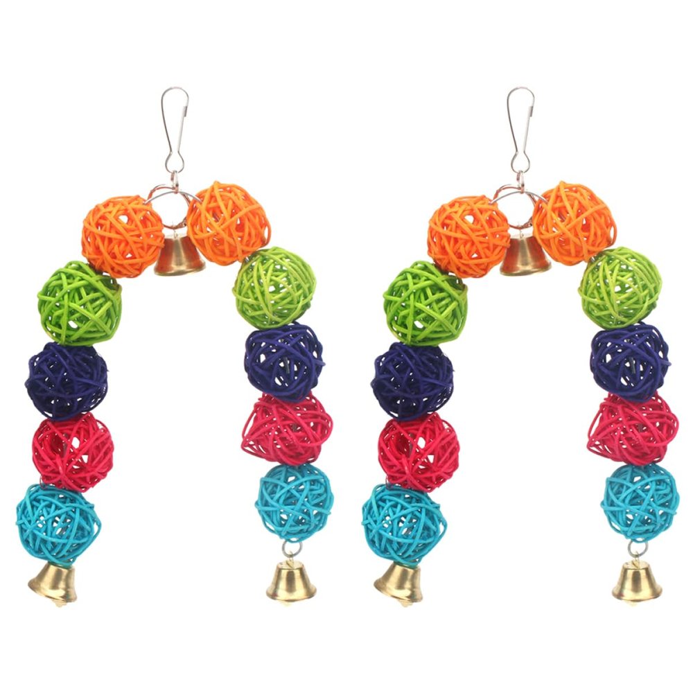 BESPORTBLE 2-Pack Rattan Balls for Birds