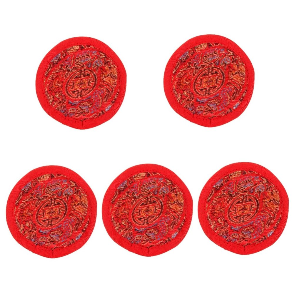 HEMOTON 5-Piece Nepalese Singing Bowl Mat Set, Handmade Cushions for Meditation