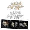 MAGICLULU 4 Sets Luxury Rhinestone Leaf Hair Clips for Bridal Weddings, 2 Pieces x 4 view 3