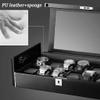 FERGERG Home Watch Storage Box for Mechanical Watches with Transparent Top Window and Multiple Compartments, Ideal for Organizing Your Collection Charitable view 3