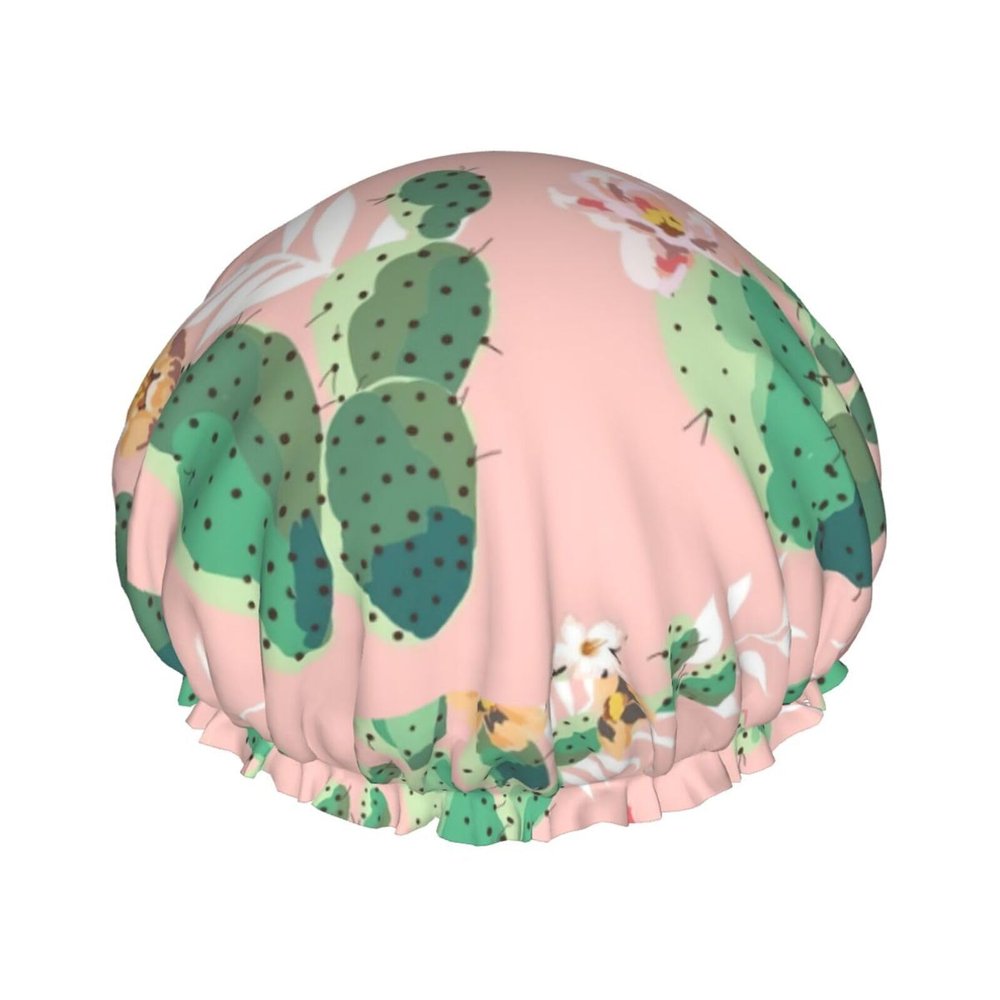 Tropical Cactus Women's Luxury Adjustable Shower Cap
