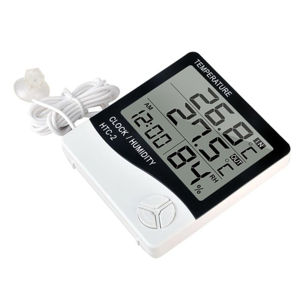 Kisangel 2-Pack Digital Thermometer and Hygrometer for Aquariums, Temperature and Humidity Monitor with LCD Display for Fish Tanks and Indoor Spaces, Batteries Not Included