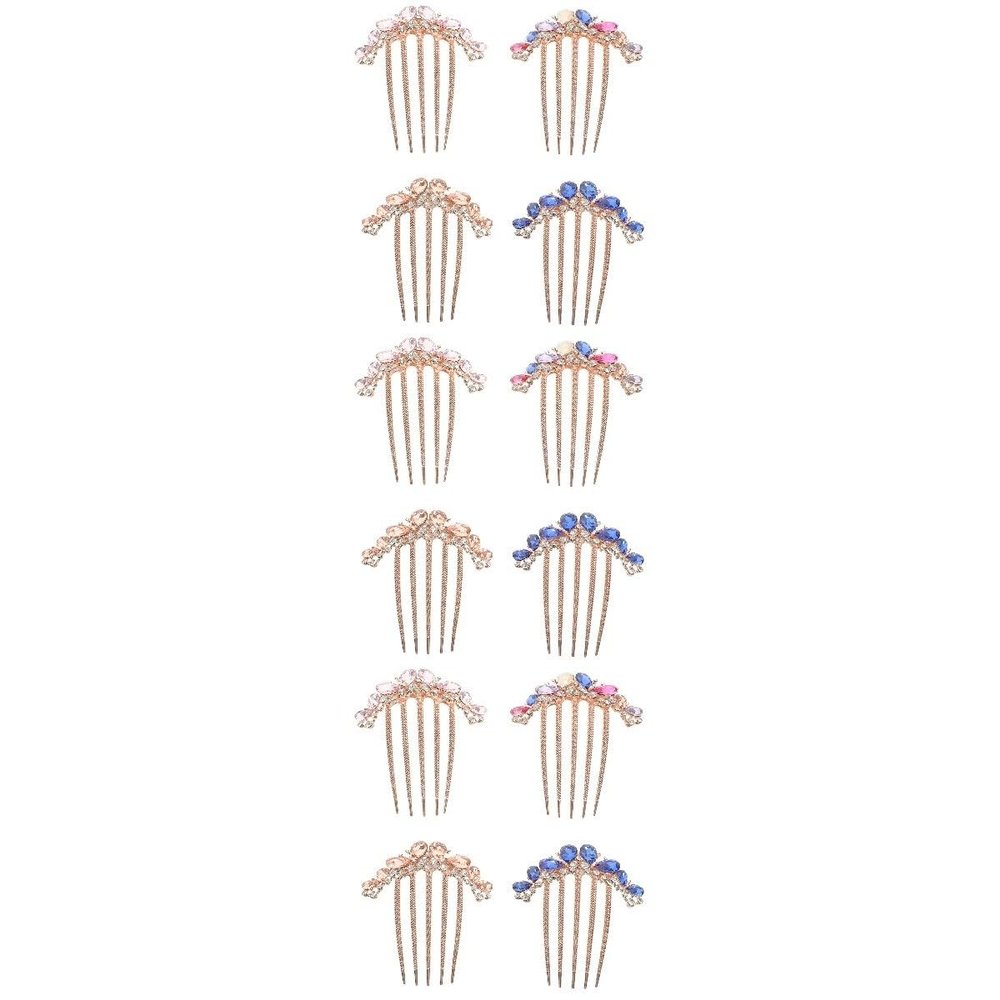 MAGICLULU 3-Piece Sets with Crystal Hair Combs, Women's Accessories for Weddings, Brides and Proms, 4 Pieces x 3