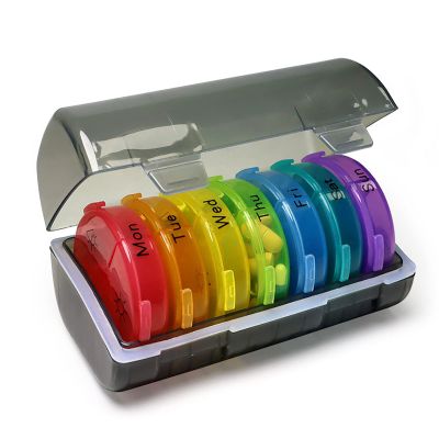 3-Times-Daily Weekly Pill Organizer, 7 Days, 7 Colors, 21 Compartments
