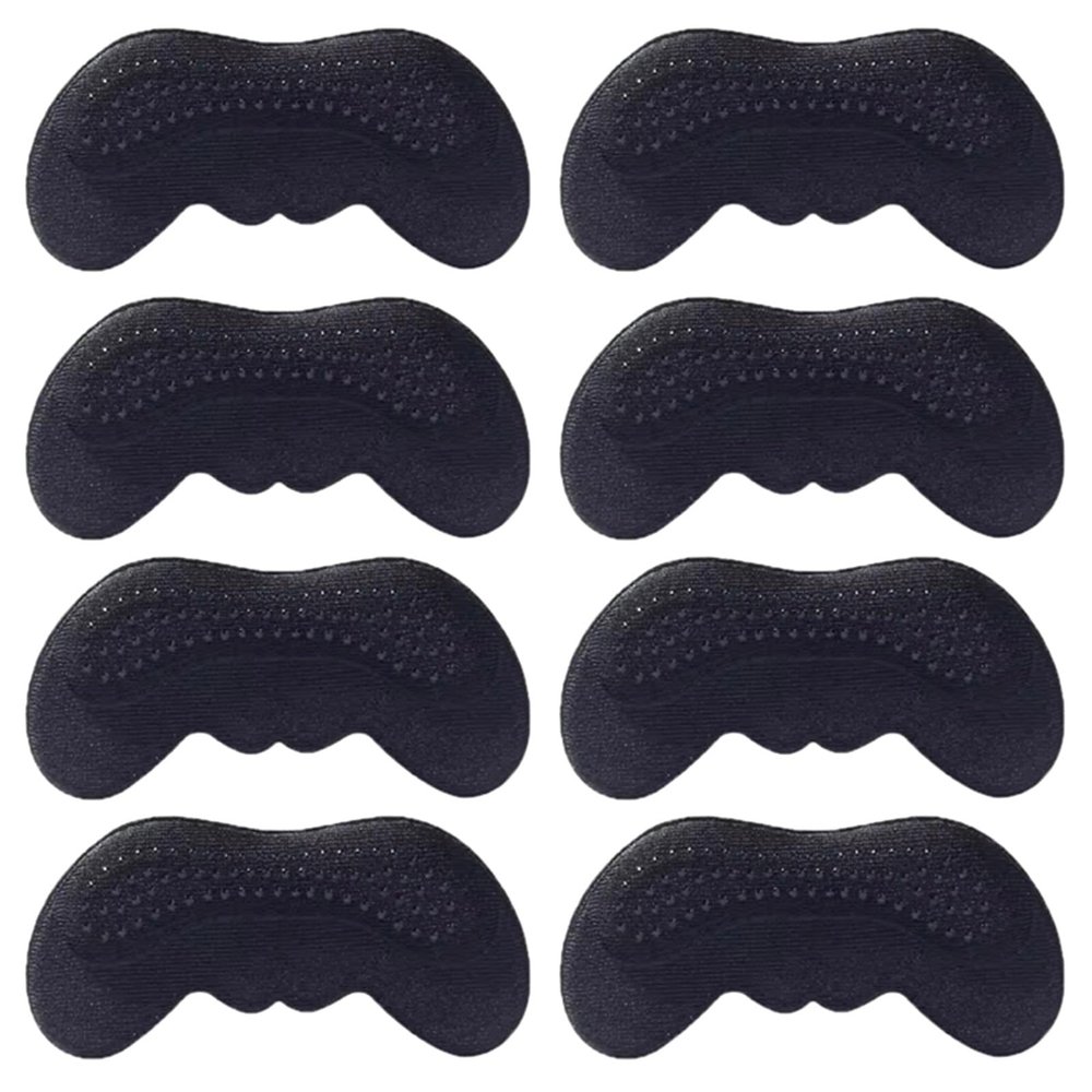 Removable Shoe Heel Pads, Heel Patches to Reduce Friction and Protect Skin (Black, 8 pcs, 3 mm Thick)