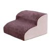 perfk Dog Stairs for Small Dogs, 3-Step High-Density Foam, Extra-Wide Non-Slip Pet Stairs for High Beds or Couches, Coffee #2 view 1
