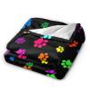 fifbird Colorful Dog Blanket with Paw Prints, Ultra-Soft, Warm, All-Season Fleece, 152.4 x 127 cm view 2