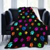 fifbird Colorful Dog Blanket with Paw Prints, Ultra-Soft Fleece, 80 x 60 in view 1