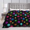fifbird Colorful Dog Blanket with Paw Prints, Ultra-Soft Fleece, 80 x 60 in view 4