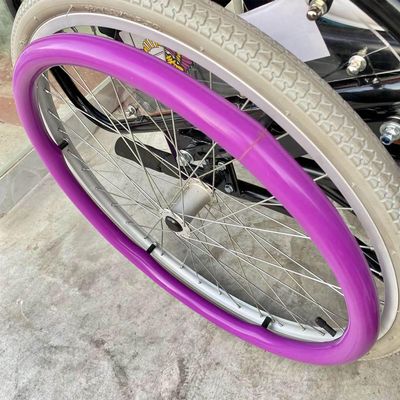 OAUKA Wheelchair Handrim Covers, 22/24-Inch, Non-Slip Wear-Resistant, 1 Pair, Purple