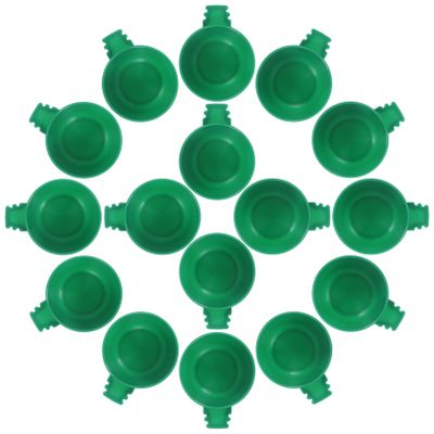 Sosoport 25-Piece Plastic Food Bowls for Bird Cages, Green