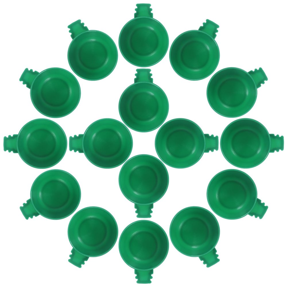 Sosoport 25-Piece Plastic Food Bowls for Bird Cages, Green