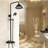 Black Wall-Mounted Bathroom Faucet and Brass Mixer Shower Set for Hotels view 1