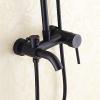 Black Wall-Mounted Bathroom Faucet and Brass Mixer Shower Set for Hotels view 2