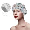 Llama Cactus Women's Luxury Shower Cap, Double-Layer Protection, Elastic, Reusable, Adjustable view 4