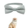 Chic Safety Collar for Cats and Small Dogs, Woven Striped Design with Bow, Adjustable, 22.9–30 cm, Beige view 1