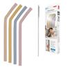 reer Silicone Straws for Toddlers and Children, 4-Pack with Cleaning Brush view 1