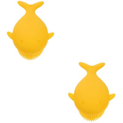 Healvian 2-Piece Silicone Bath and Scalp Massage Brush Set for Children