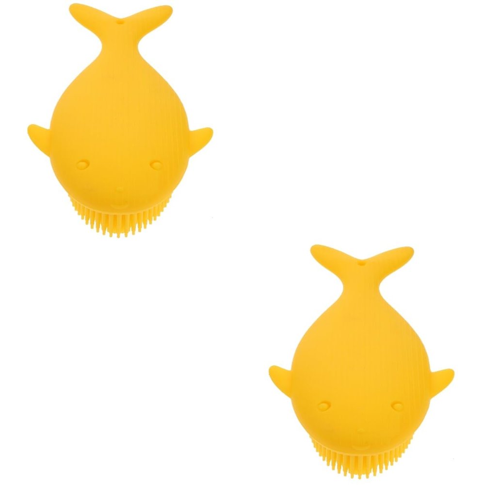 Healvian 2-Piece Silicone Bath and Scalp Massage Brush Set for Children