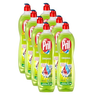 PRIL Original Lime (8 x 675 ml) Hand Dishwashing Liquid with Superior Grease-Cutting Power