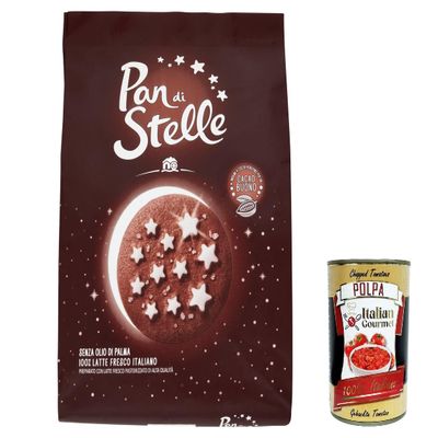 Italian Gourmet Biscotti di Stelle Cocoa Cookies, 6 x 700 g, with Stars