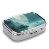 Round Pill Box with Country Life Design, 2 Compartments view 3