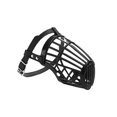 KANGYEBAIHUODIAN Soft Plastic and Leather Dog Muzzle, Bk, XXXL