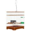WHBFT Sturdy Bird Cage, Square Roof, Brown, for Lovebirds, Finches, and Parrots view 1