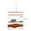 WHBFT Sturdy Bird Cage, Square Roof, Brown, for Lovebirds, Finches, and Parrots view 2