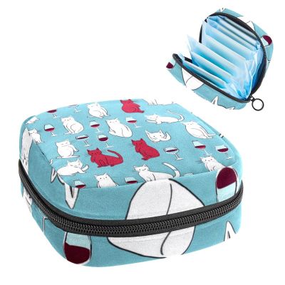 Period Storage Bag for Pads and Tampons, 4.7 x 6.6 x 6.6 in, Durable