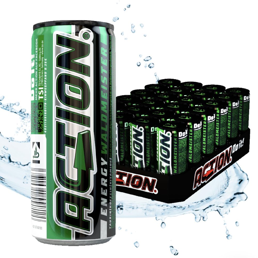 ACTION Energy Drink Woodruff (48 x 250 ml) incl. deposit