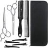 RWRAPS 8-in-1 Hairdressing Scissors Set, Stainless Steel Scissors, Thinning Comb, Hair Clips, Blue/Silver view 1