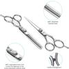RWRAPS 8-in-1 Hairdressing Scissors Set, Stainless Steel Scissors, Thinning Comb, Hair Clips, Blue/Silver view 3