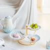 ISCBAFYX Green Cake Stand with Fruit Tray for Living Room Sweets and Afternoon Tea Snacks view 2