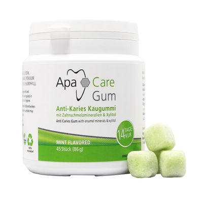 ApaCare Anti-Caries Gum with Tooth Enamel Minerals, 6 Tins