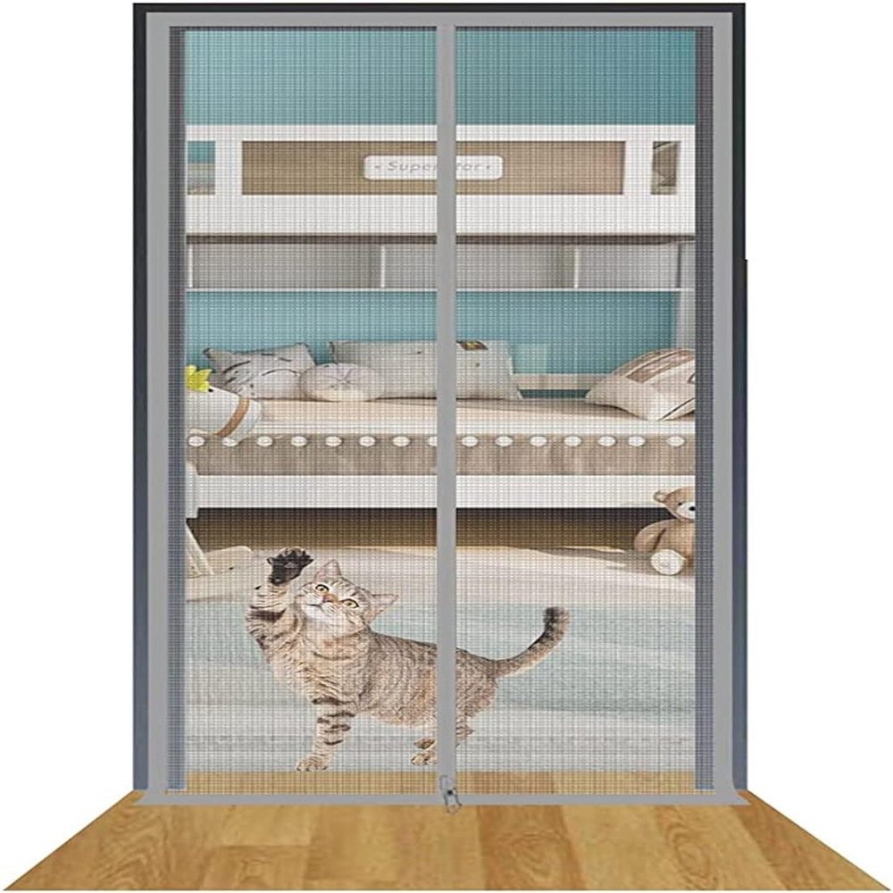 DTREEL Cat Screen Door for Balcony Doors, Silver, 95 x 205 cm