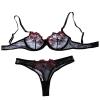 WILLBEST Plus-Size Women's Leather Figure-Shaping Lingerie, Silk Open Sheer Babydoll Bra, Supportive Bustier, Sexy Schoolgirl Outfit and Bralette view 1