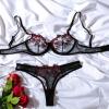 WILLBEST Plus-Size Women's Leather Figure-Shaping Lingerie, Silk Open Sheer Babydoll Bra, Supportive Bustier, Sexy Schoolgirl Outfit and Bralette view 2