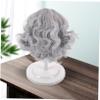 Beige Plastic Wig Stand with Head for Wigs and Hats view 2