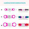 2-Pack Fuchsia Silicone Slide-On Dog Tags with Engraving view 4