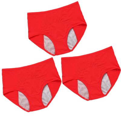High-Waisted Menstrual Underwear, Hygienic, Absorbent, Washable, 3-Pack