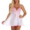 WILLBEST Women's Babydoll Sheer Lingerie Set, 80C view 4